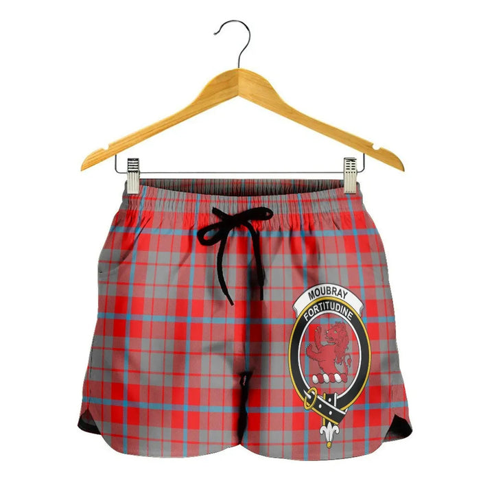 Scottish Moubray Clan Crest Tartan Women Shorts