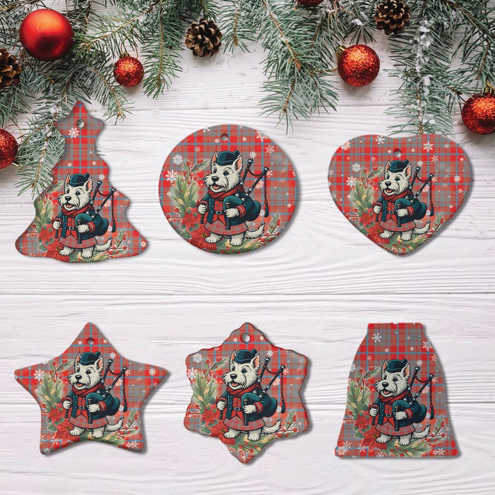 Scottish Moubray Clan Tartan Ceramic Ornament Cute Scottish Terrier Dog All Style Tartan Plaid