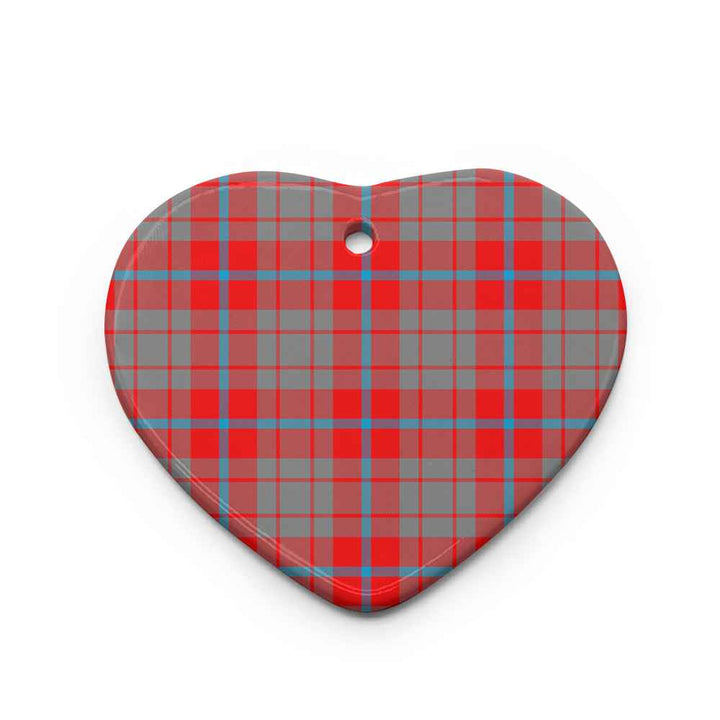 Scottish Moubray Clan Tartan Ceramic Ornament Heart Shape Tartan Plaid