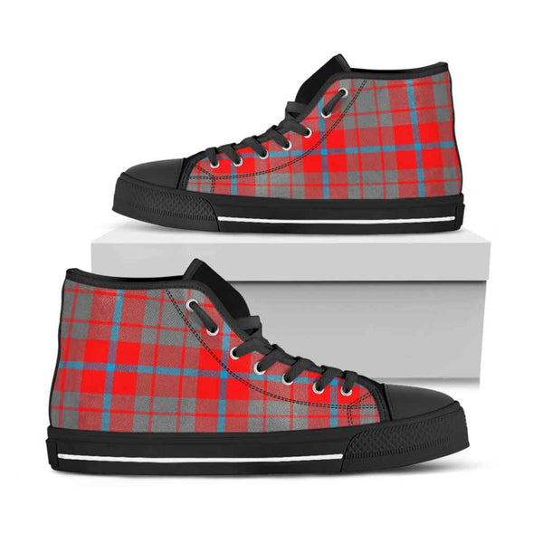 Scottish Moubray Clan Tartan High Top Shoes Black Sole Tartan Plaid