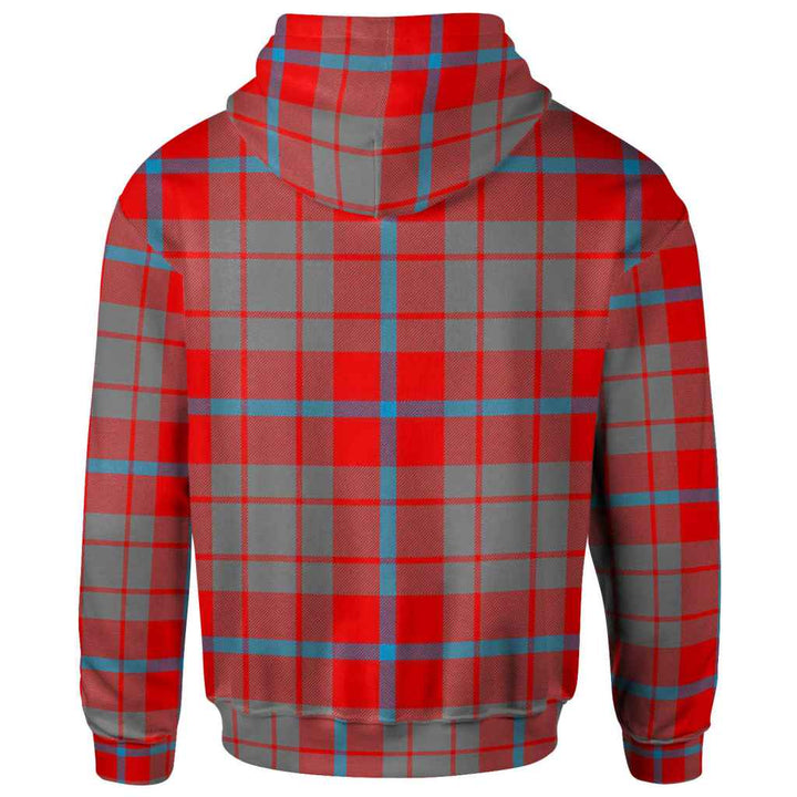 Scottish Moubray Clan Tartan Hoodie Back Side Tartan Plaid