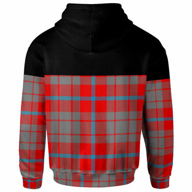 Scottish Moubray Clan Tartan Hoodie - Horizontal Style Back Side Tartan Plaid