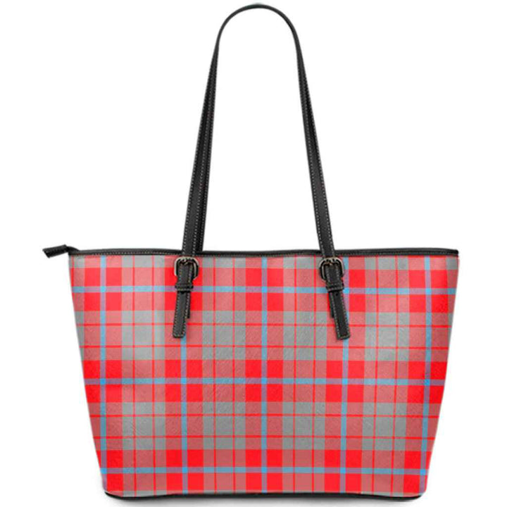 Scottish Moubray Clan Tartan Leather Tote Tartan Plaid