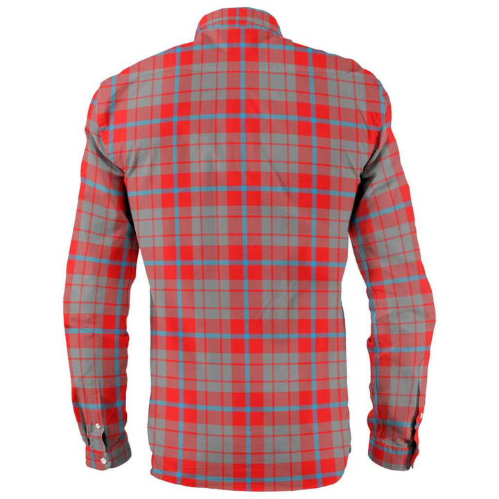 Scottish Moubray Clan Tartan Long Sleeve Shirt Back Side Tartan Plaid