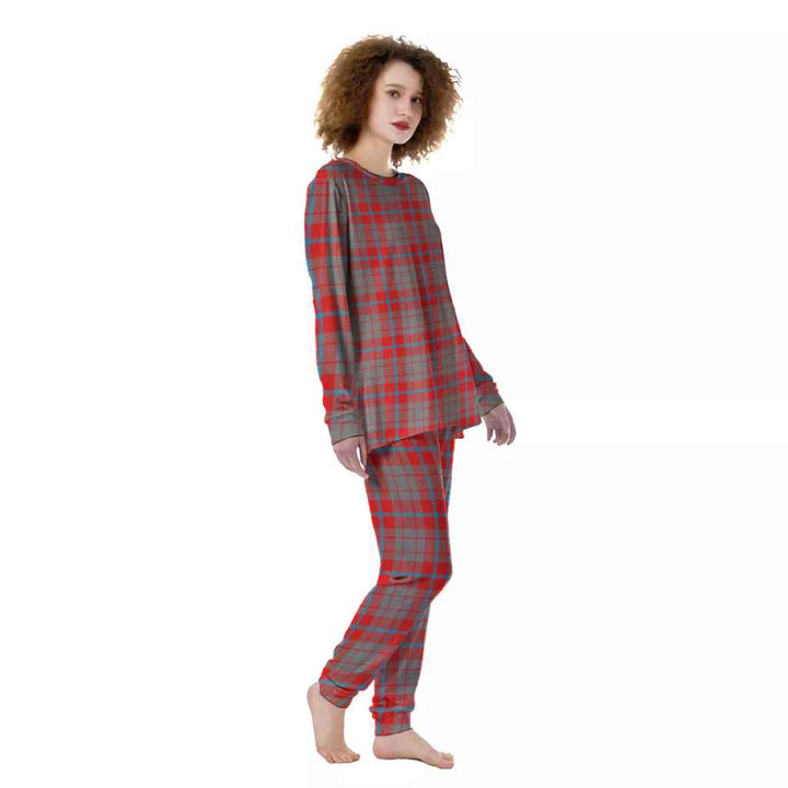 Scottish Moubray Clan Tartan Pajama Set Women Front Side Tartan Plaid