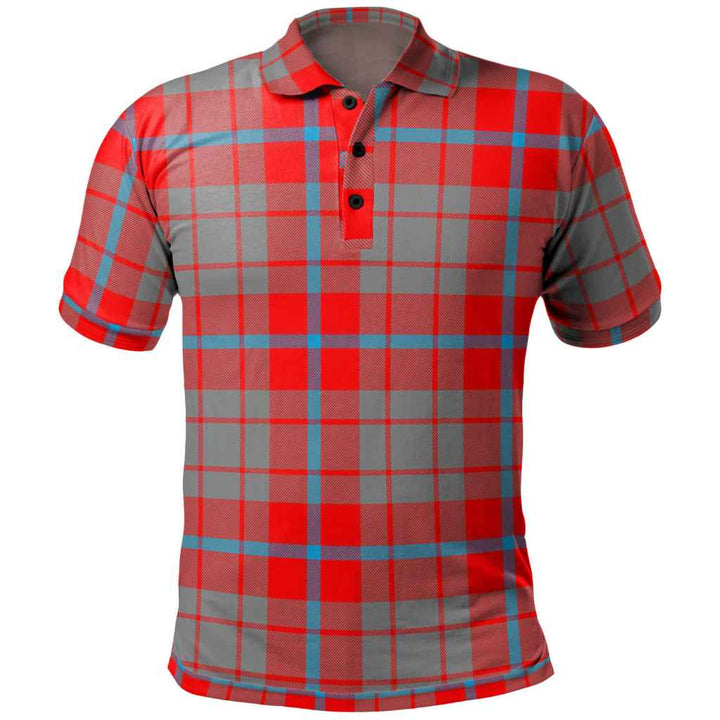 Scottish Moubray Clan Tartan Polo Shirt Front Side Tartan Plaid