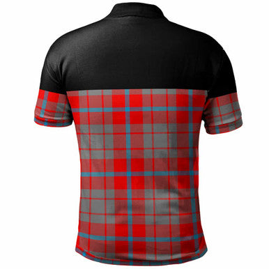 Scottish Moubray Clan Tartan Polo Shirt - Horizontal Style Back Side Tartan Plaid