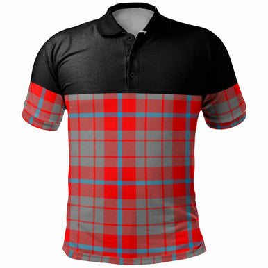 Scottish Moubray Clan Tartan Polo Shirt - Horizontal Style Front Side Tartan Plaid