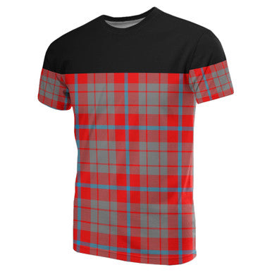 Scottish Moubray Clan Tartan T-Shirt Horizontal Style Front Side Tartan Plaid