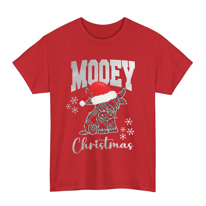 Scottish Moubray Clan Tartan T-Shirt - Mooey Christmas Tartan Plaid Red Color