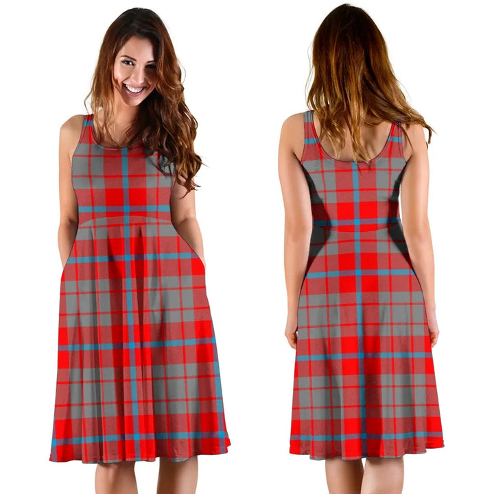 Scottish Moubray Clan Tartan Women Midi Dress