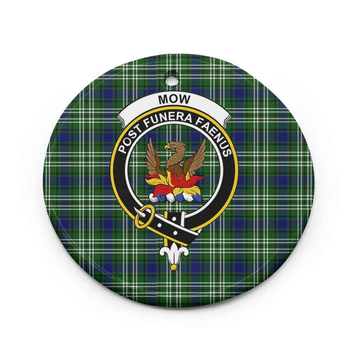 Scottish Mow Clan Crest Tartan Ceramic Ornament Circle Shape Tartan Plaid