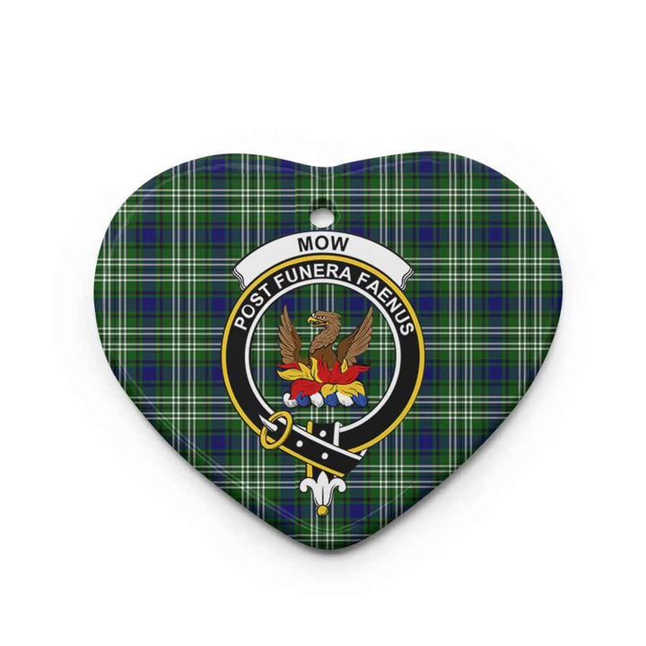 Scottish Mow Clan Crest Tartan Ceramic Ornament Heart Shape Tartan Plaid