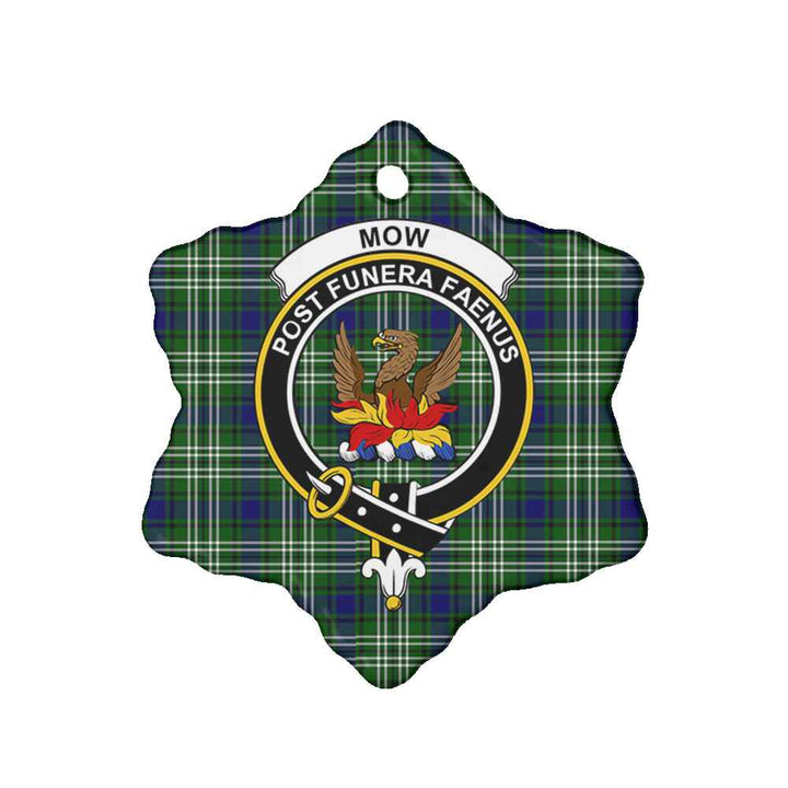 Scottish Mow Clan Crest Tartan Ceramic Ornament Snow Flake Shape Tartan Plaid
