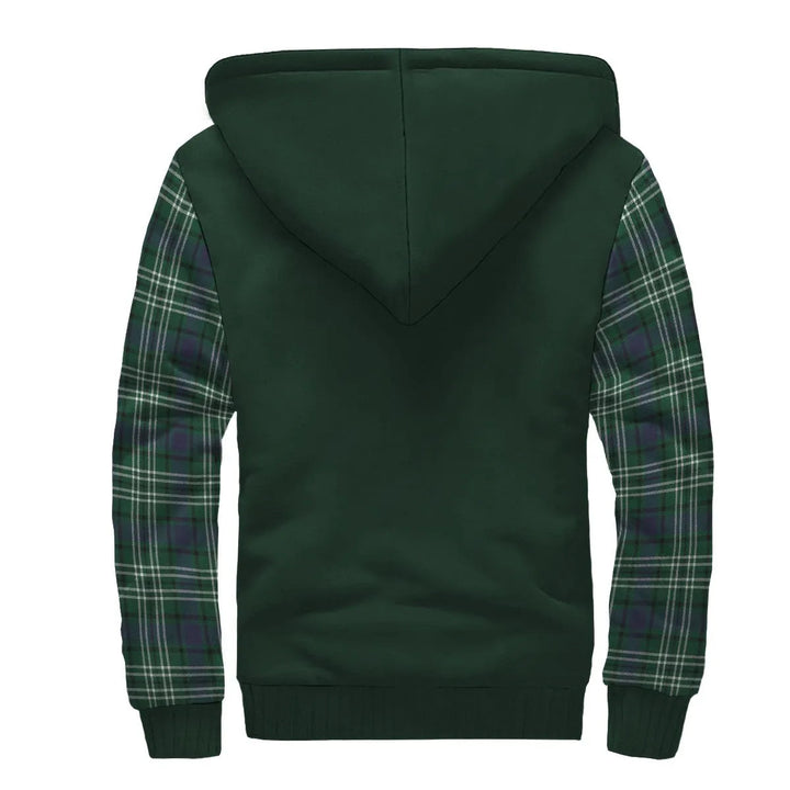 Scottish Mow Clan Crest Tartan Plaid Sleeve Sherpa Hoodie
