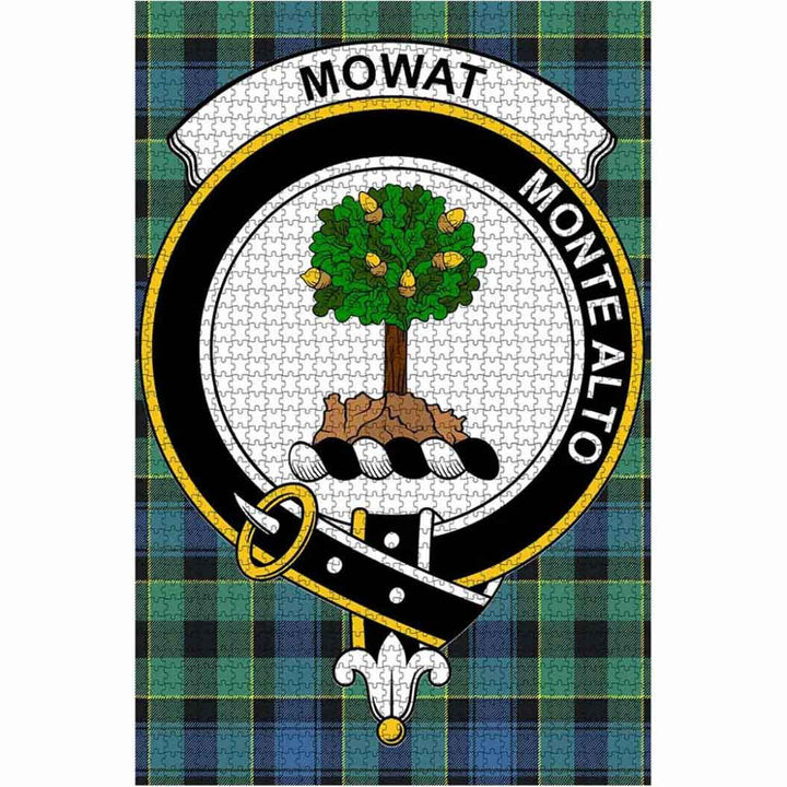 Scottish Mowat Clan Crest Tartan Jigsaw Puzzle 1