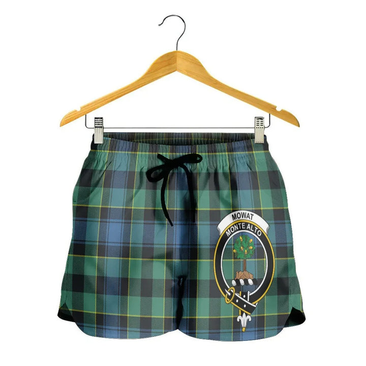 Scottish Mowat Clan Crest Tartan Women Shorts