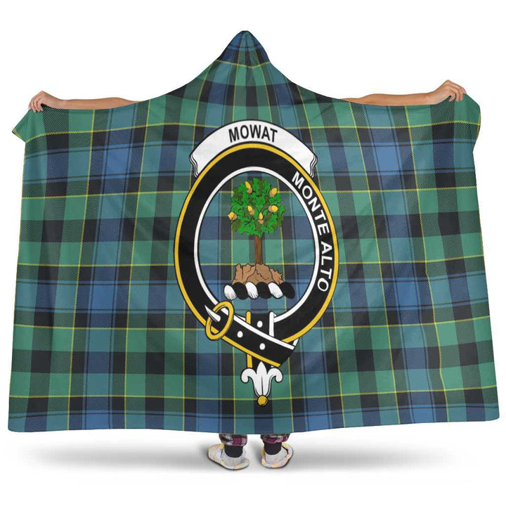 Scottish Mowat (of Inglistoun) Clan Crest Tartan Hooded Blanket Tartan Plaid 1