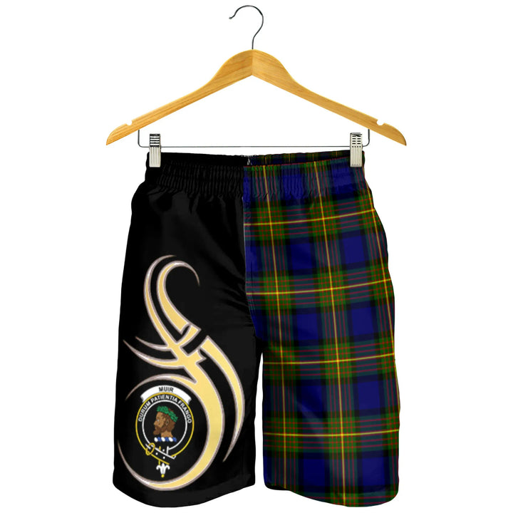 Scottish Muir Clan Crest Tartan Believe in Me Men's Shorts