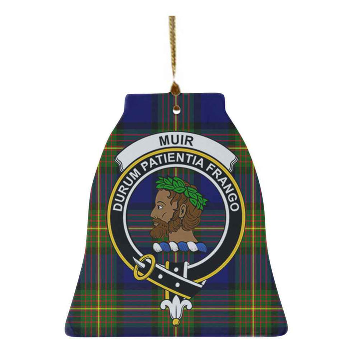 Scottish Muir Clan Crest Tartan Ceramic Ornament Bell Shape Tartan Plaid