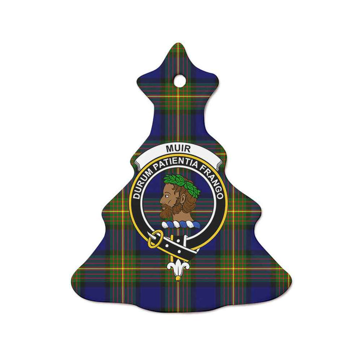 Scottish Muir Clan Crest Tartan Ceramic Ornament Tree Shape Tartan Plaid
