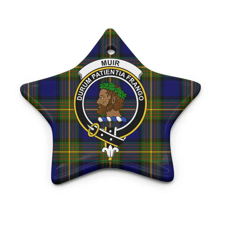 Scottish Muir Clan Crest Tartan Ceramic Ornament Star Shape Tartan Plaid