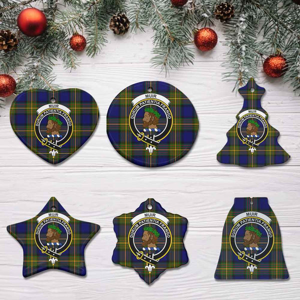 Scottish Muir Clan Crest Tartan Ceramic Ornament All Tartan Plaid