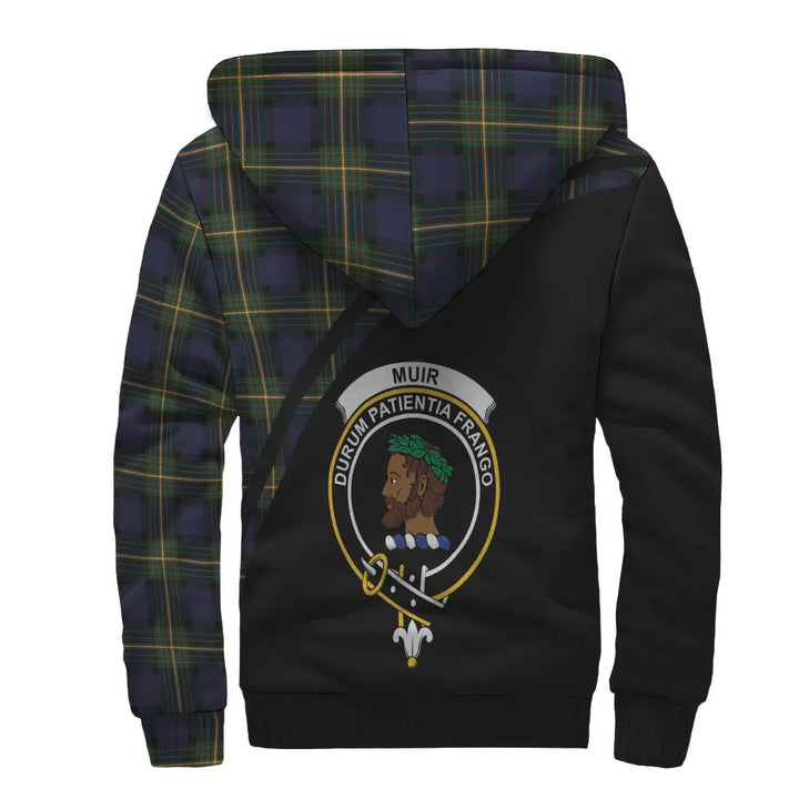 Scottish Muir Clan Crest Tartan Curve Sherpa Hoodie