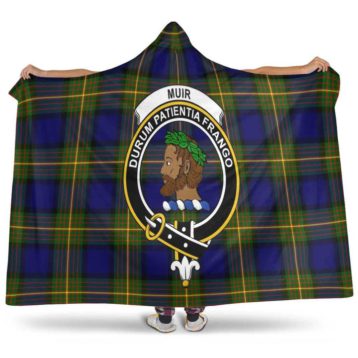 Scottish Muir Clan Crest Tartan Hooded Blanket Tartan Plaid 1