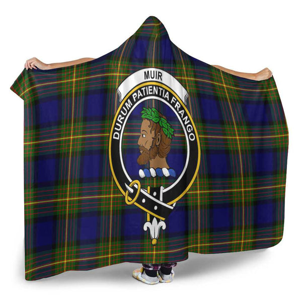 Scottish Muir Clan Crest Tartan Hooded Blanket Tartan Plaid 2