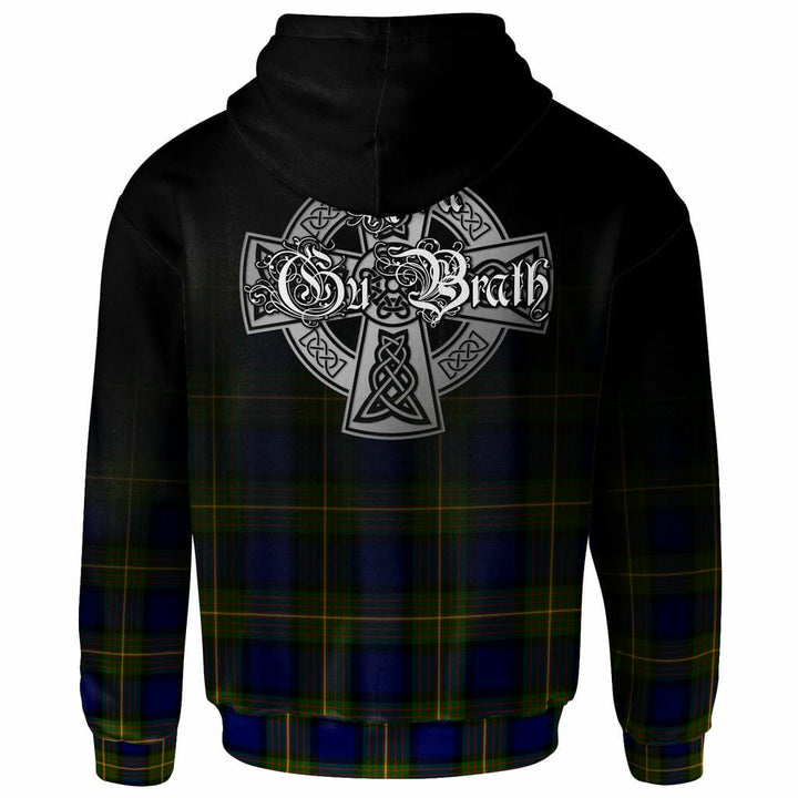 Scottish Muir Clan Crest Tartan Hoodie - Alba Gu Brath Family Crest Celtic Inspired Back Side Tartan Plaid