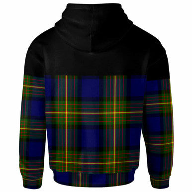 Scottish Muir Clan Crest Tartan Hoodie - Horizontal Style Back Side Tartan Plaid
