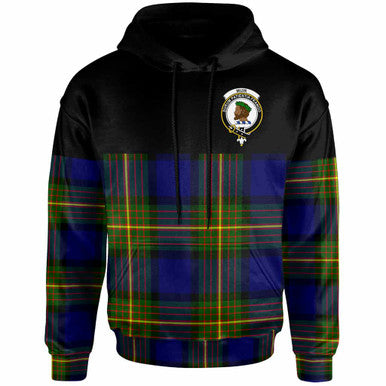 Scottish Muir Clan Crest Tartan Hoodie - Horizontal Style Front Side Tartan Plaid