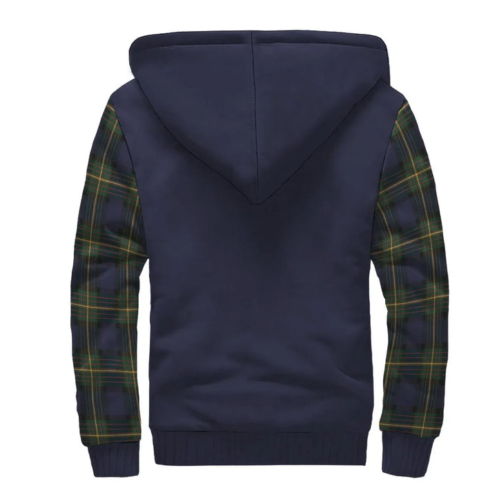 Scottish Muir Clan Crest Tartan Plaid Sleeve Sherpa Hoodie