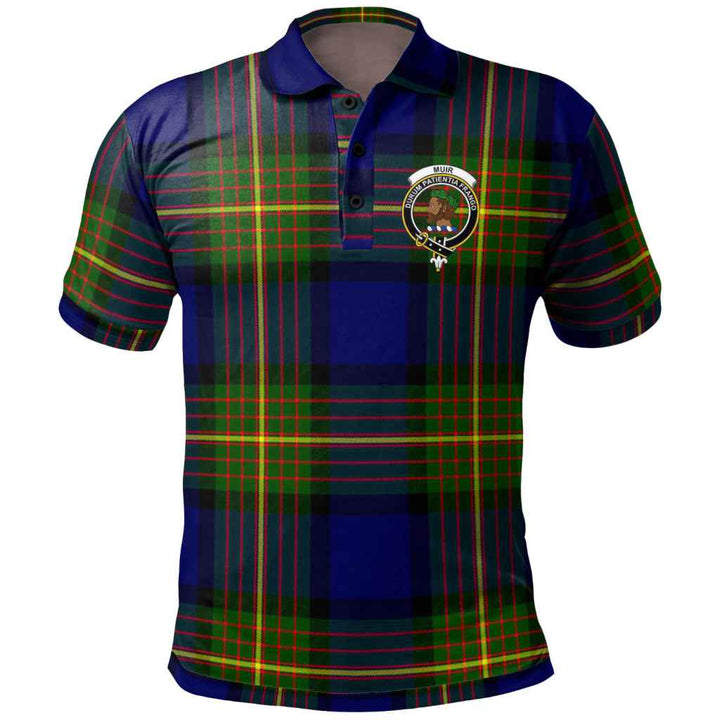 Scottish Muir Clan Crest Tartan Polo Shirt Front Side Tartan Plaid