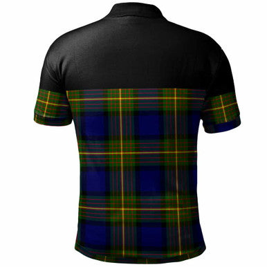 Scottish Muir Clan Crest Tartan Polo Shirt - Horizontal Style Back Side Tartan Plaid