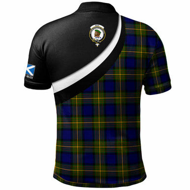 Scottish Muir Clan Crest Tartan Polo Shirt - Scotland Forever Style Back Side Tartan Plaid