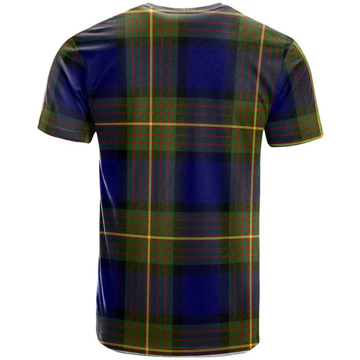 Scottish Muir Clan Crest Tartan T-Shirt Back Side Tartan Plaid