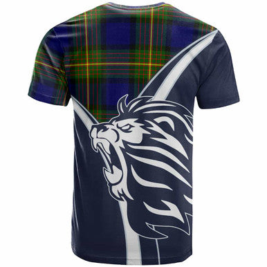 Scottish Muir Clan Crest Tartan T-Shirt - Bend Style Back Side Tartan Plaid