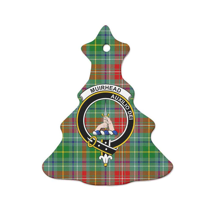 Scottish Muirhead Clan Crest Tartan Ceramic Ornament Tree Shape Tartan Plaid