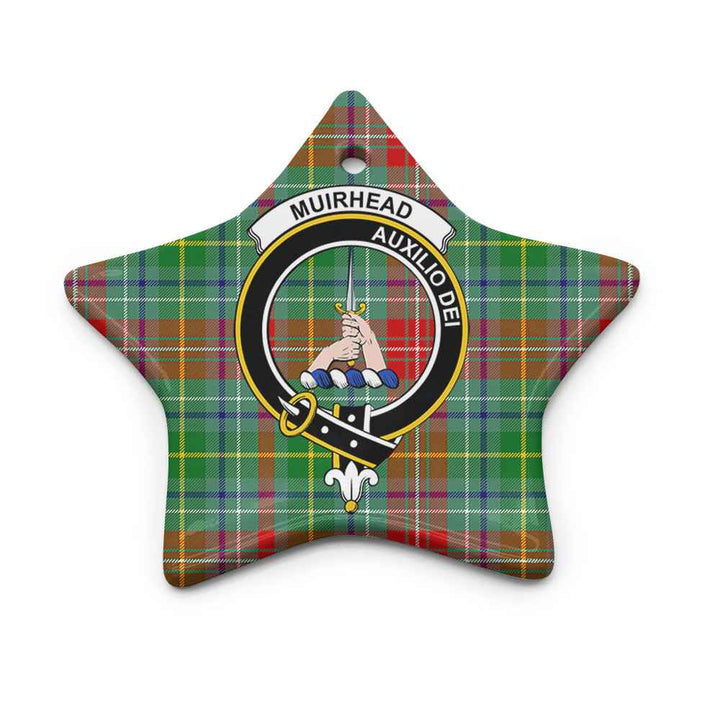 Scottish Muirhead Clan Crest Tartan Ceramic Ornament Star Shape Tartan Plaid