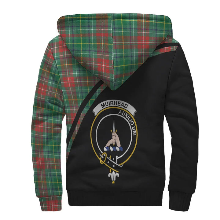Scottish Muirhead Clan Crest Tartan Curve Sherpa Hoodie
