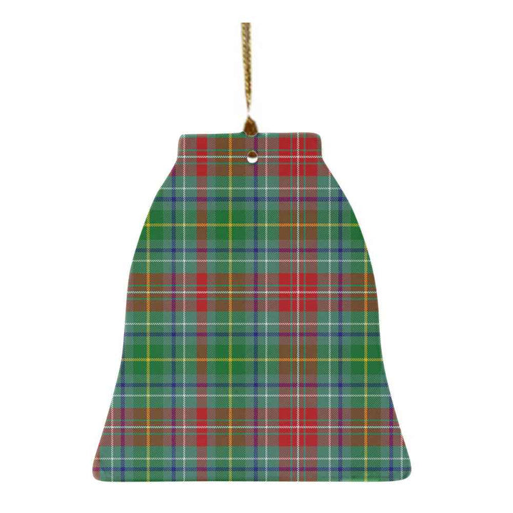 Scottish Muirhead Clan Tartan Ceramic Ornament Bell Shape Tartan Plaid