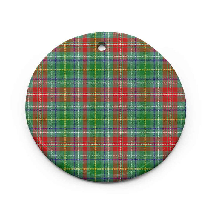 Scottish Muirhead Clan Tartan Ceramic Ornament Circle Shape Tartan Plaid