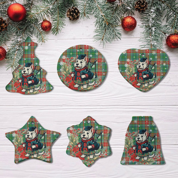 Scottish Muirhead Clan Tartan Ceramic Ornament Cute Scottish Terrier Dog All Style Tartan Plaid