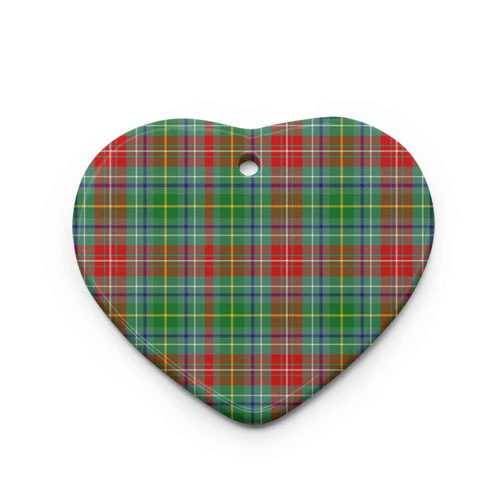 Scottish Muirhead Clan Tartan Ceramic Ornament Heart Shape Tartan Plaid