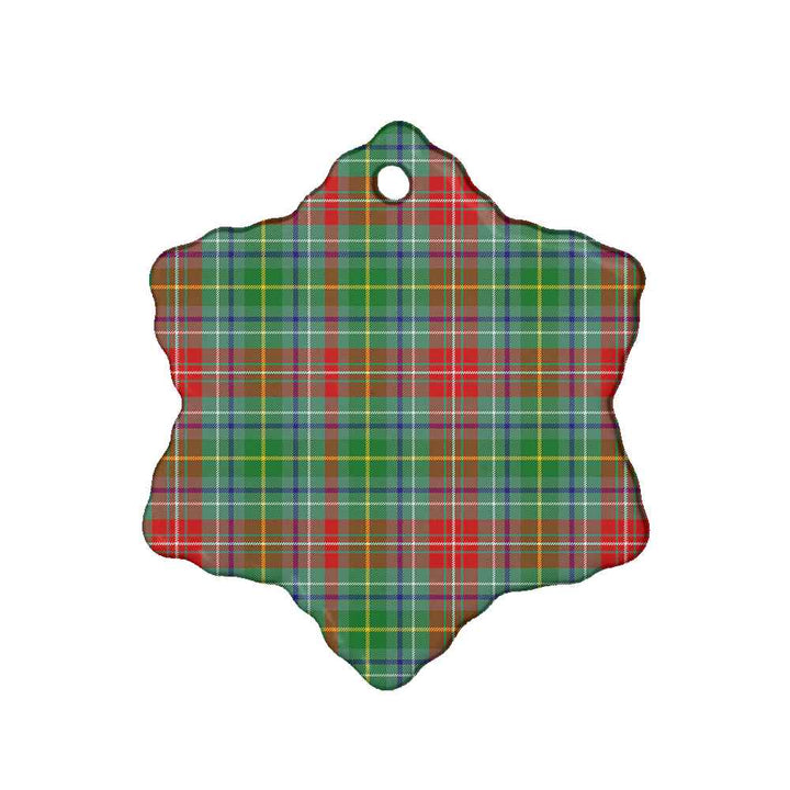 Scottish Muirhead Clan Tartan Ceramic Ornament Snow Flake Shape Tartan Plaid