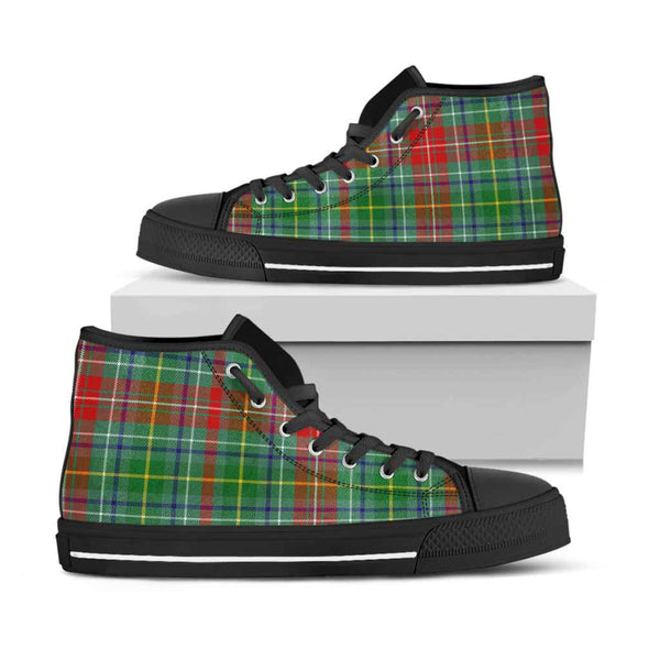 Scottish Muirhead Clan Tartan High Top Shoes Black Sole Tartan Plaid