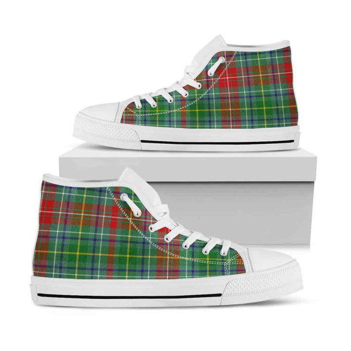 Scottish Muirhead Clan Tartan High Top Shoes White Sole Tartan Plaid