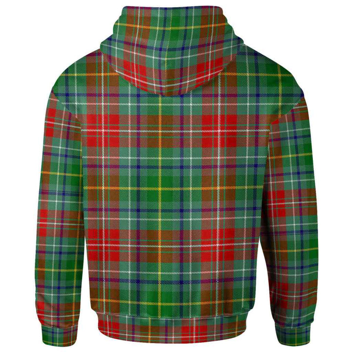 Scottish Muirhead Clan Tartan Hoodie Back Side Tartan Plaid